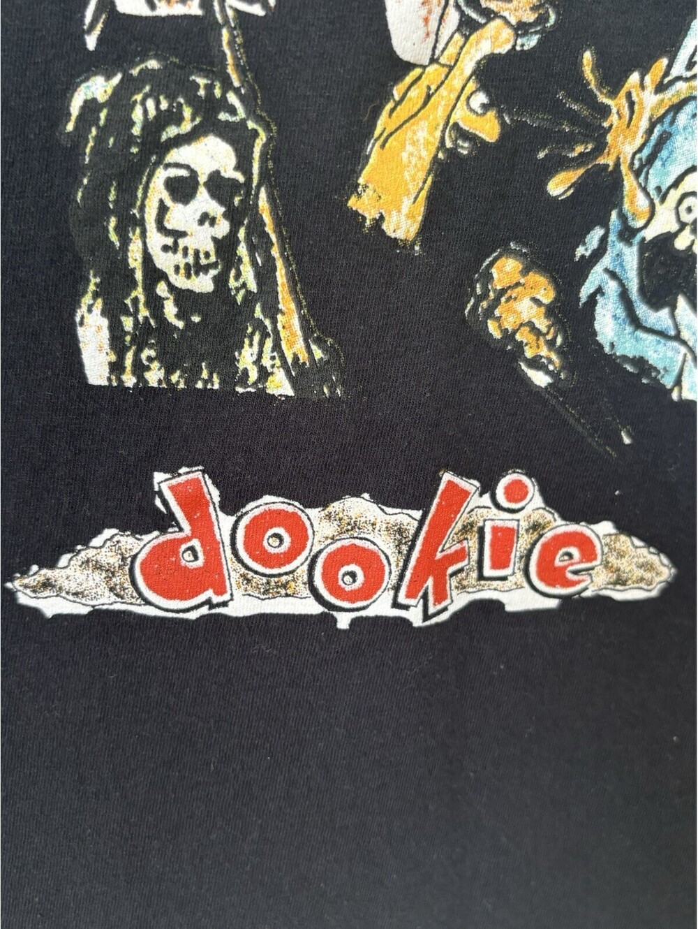 Green Day Dookie Black Graphic T-Shirt Music Rock & Pop Band Tee S/M - Picture 3 of 9